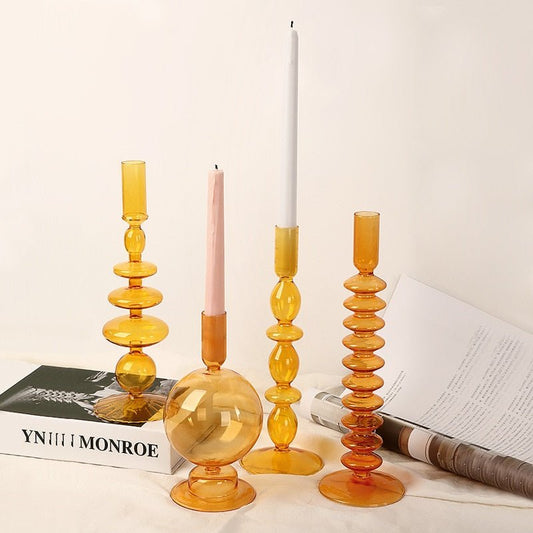 The Southern Atelier – Orange Glass Candle Holders - The Southern AtelierSKU_1755802915298_37