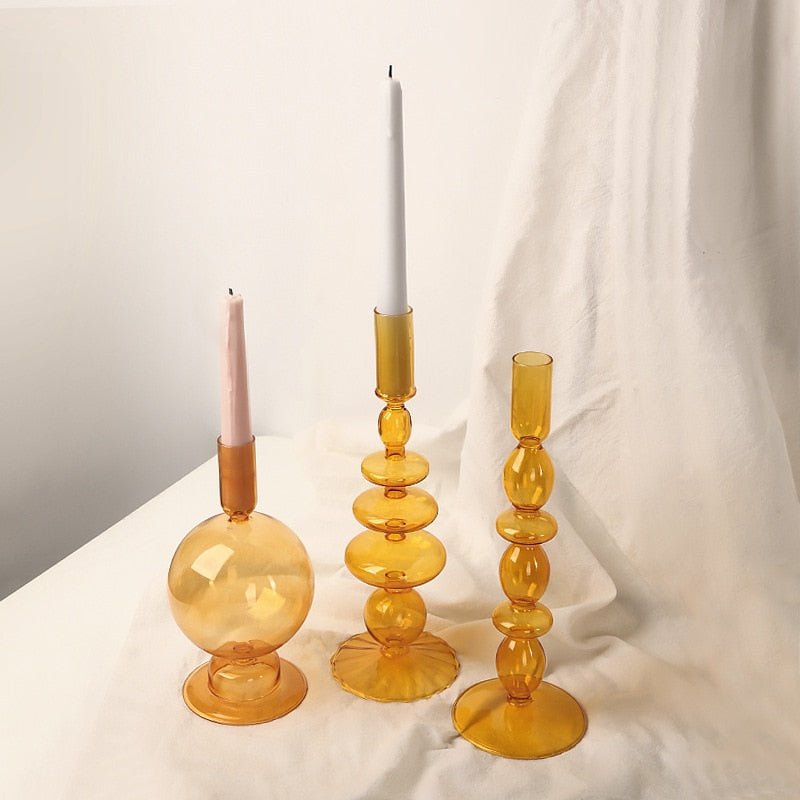 The Southern Atelier – Orange Glass Candle Holders - The Southern AtelierSKU_1755802915298_37