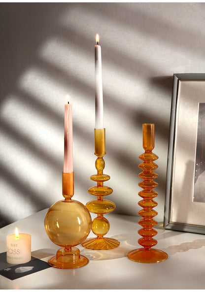 The Southern Atelier – Orange Glass Candle Holders - The Southern AtelierSKU_1755802915298_37