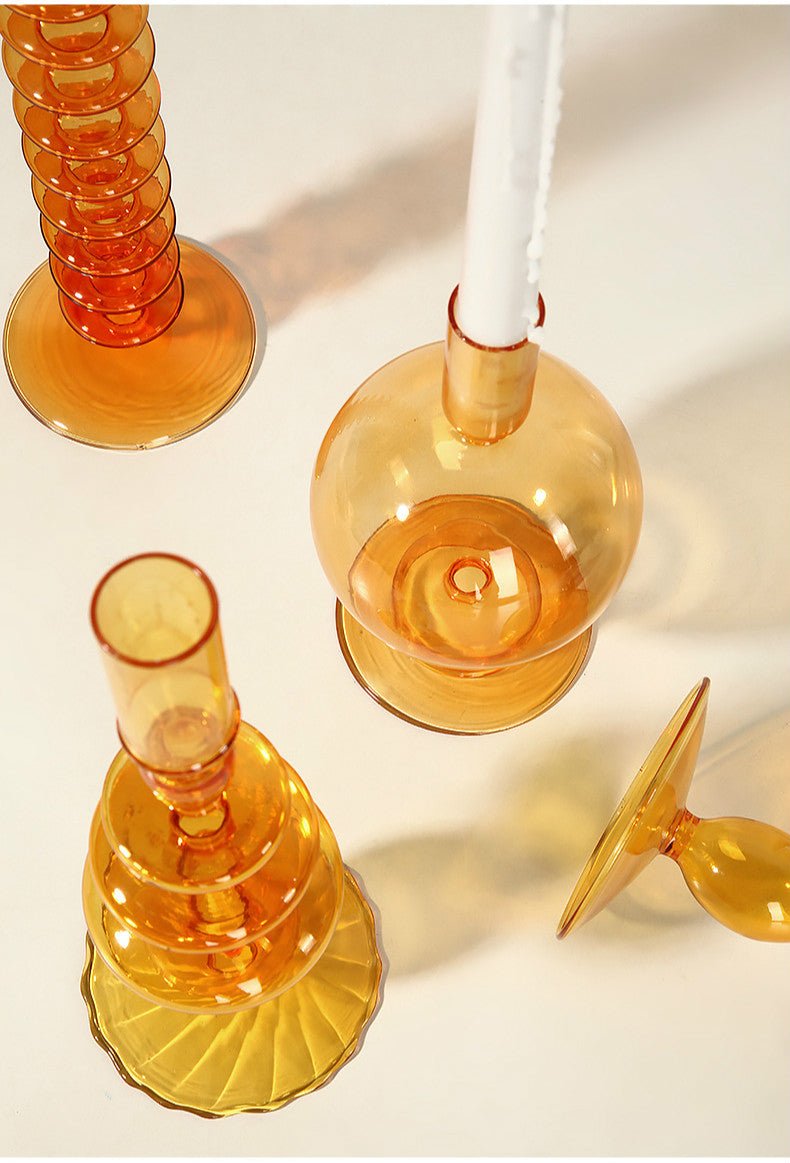 The Southern Atelier – Orange Glass Candle Holders - The Southern AtelierSKU_1755802915298_37