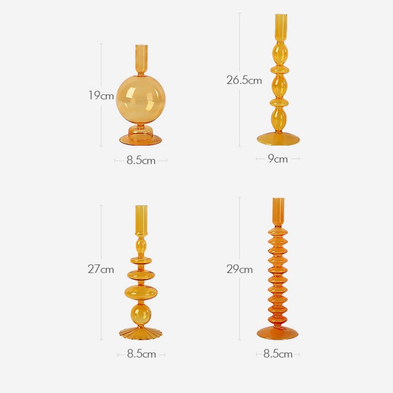 The Southern Atelier – Orange Glass Candle Holders - The Southern AtelierSKU_1755802915298_706