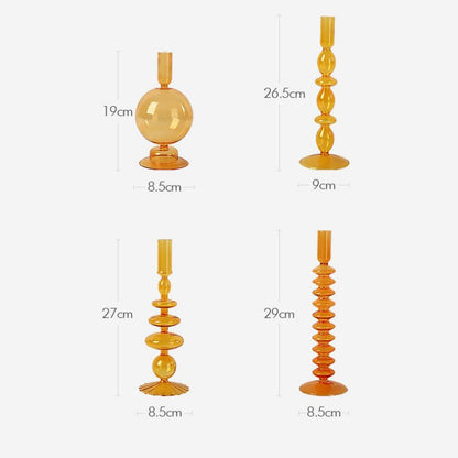 The Southern Atelier – Orange Glass Candle Holders - The Southern AtelierSKU_1755802915298_706