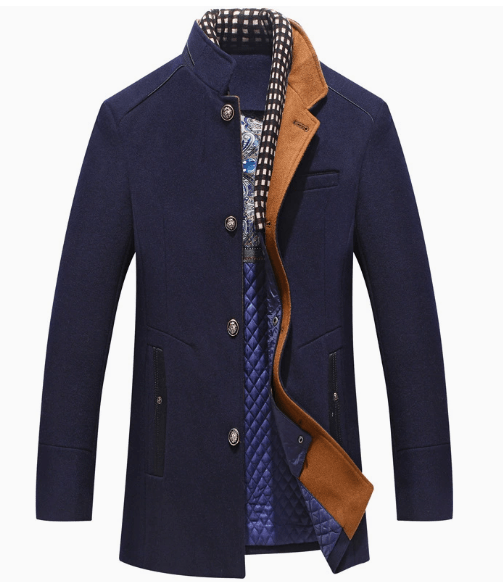 The Southern Atelier - Persian Wool-Blend Pea Coat with Detachable Zip Collar for Evenings and Events - The Southern AtelierSKU_1778870254536_914