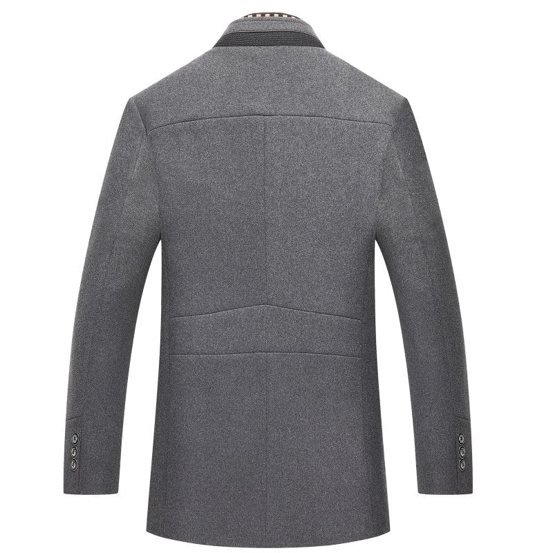 The Southern Atelier - Persian Wool - Blend Pea Coat with Detachable Zip Collar for Evenings and Events - The Southern AtelierSKU_1778870254536_914