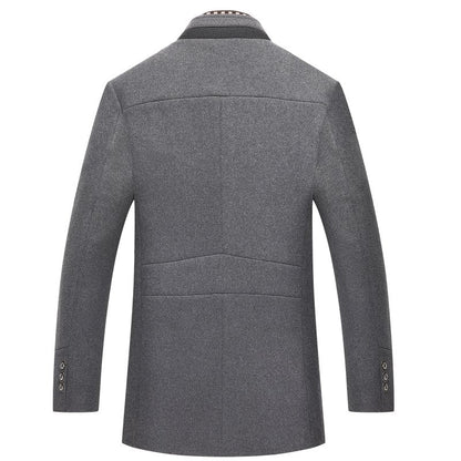 The Southern Atelier - Persian Wool - Blend Pea Coat with Detachable Zip Collar for Evenings and Events - The Southern AtelierSKU_1778870254536_914