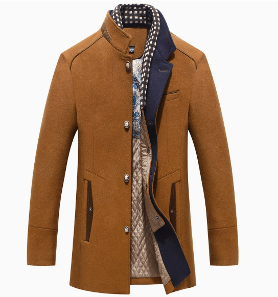 The Southern Atelier - Persian Wool-Blend Pea Coat with Detachable Zip Collar for Evenings and Events - The Southern AtelierSKU_1778870254536_914