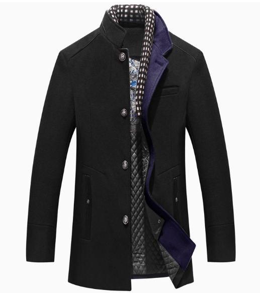 The Southern Atelier - Persian Wool-Blend Pea Coat with Detachable Zip Collar for Evenings and Events - The Southern AtelierSKU_1778870254536_914