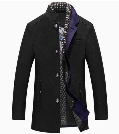 The Southern Atelier - Persian Wool-Blend Pea Coat with Detachable Zip Collar for Evenings and Events - The Southern AtelierSKU_1778870254536_914