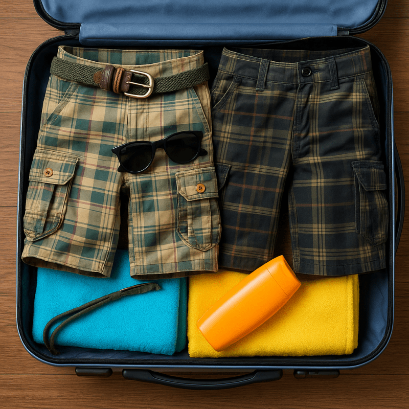 The Southern Atelier - Petani Relaxed Fit Cargo Shorts in Durable Cotton-Blend for Travel and Everyday Wear - The Southern AtelierSKU_1784316802355_119