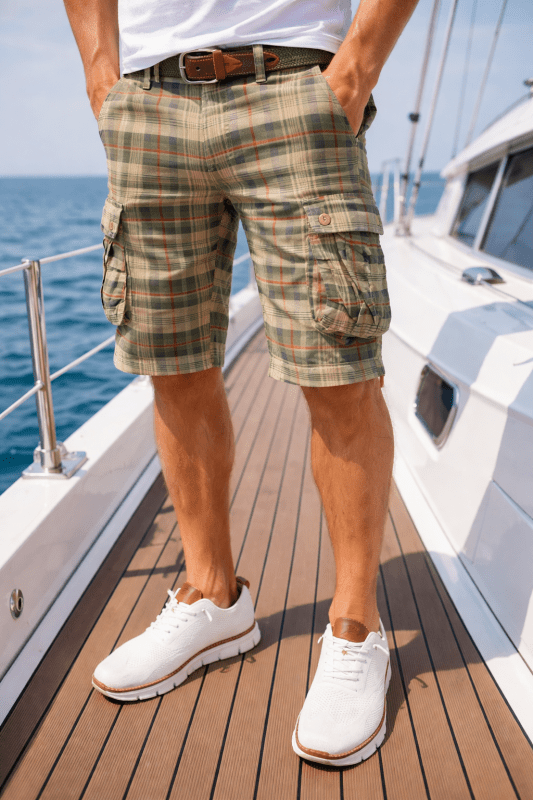 The Southern Atelier - Petani Relaxed Fit Cargo Shorts in Durable Cotton-Blend for Travel and Everyday Wear - The Southern AtelierSKU_1784316802355_119