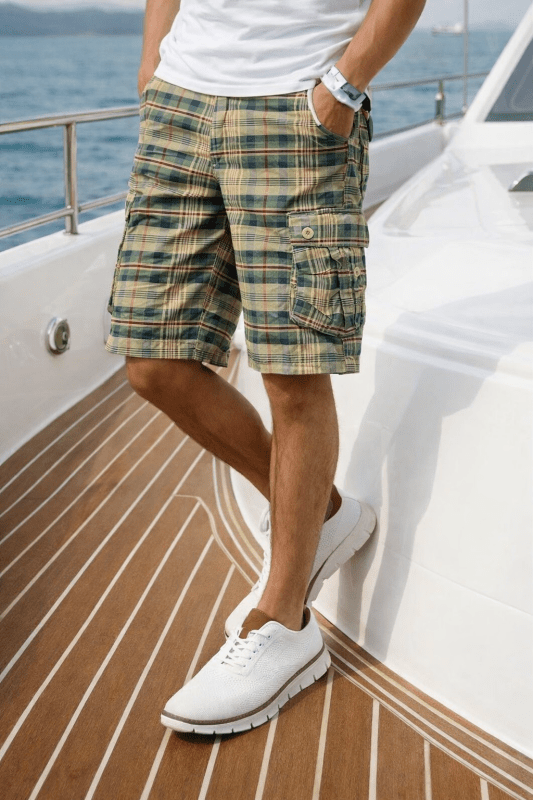 The Southern Atelier - Petani Relaxed Fit Cargo Shorts in Durable Cotton-Blend for Travel and Everyday Wear - The Southern AtelierSKU_1784316802355_119