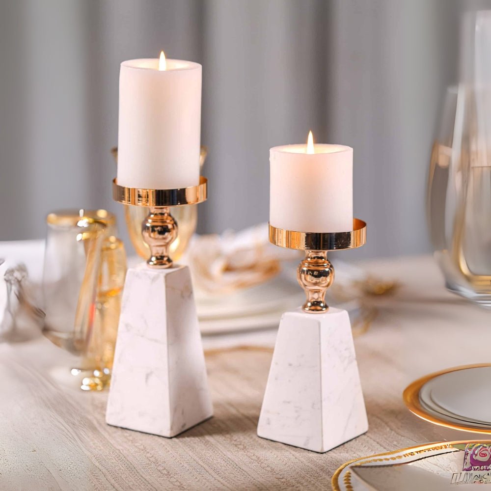 The Southern Atelier – Pyramid Gold Marble Holder - The Southern AtelierSKU_1755202250394_657