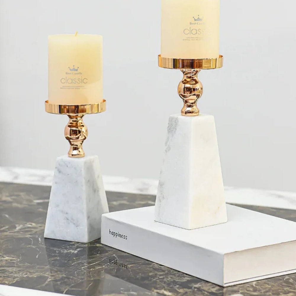 The Southern Atelier – Pyramid Gold Marble Holder - The Southern AtelierSKU_1755202250394_657