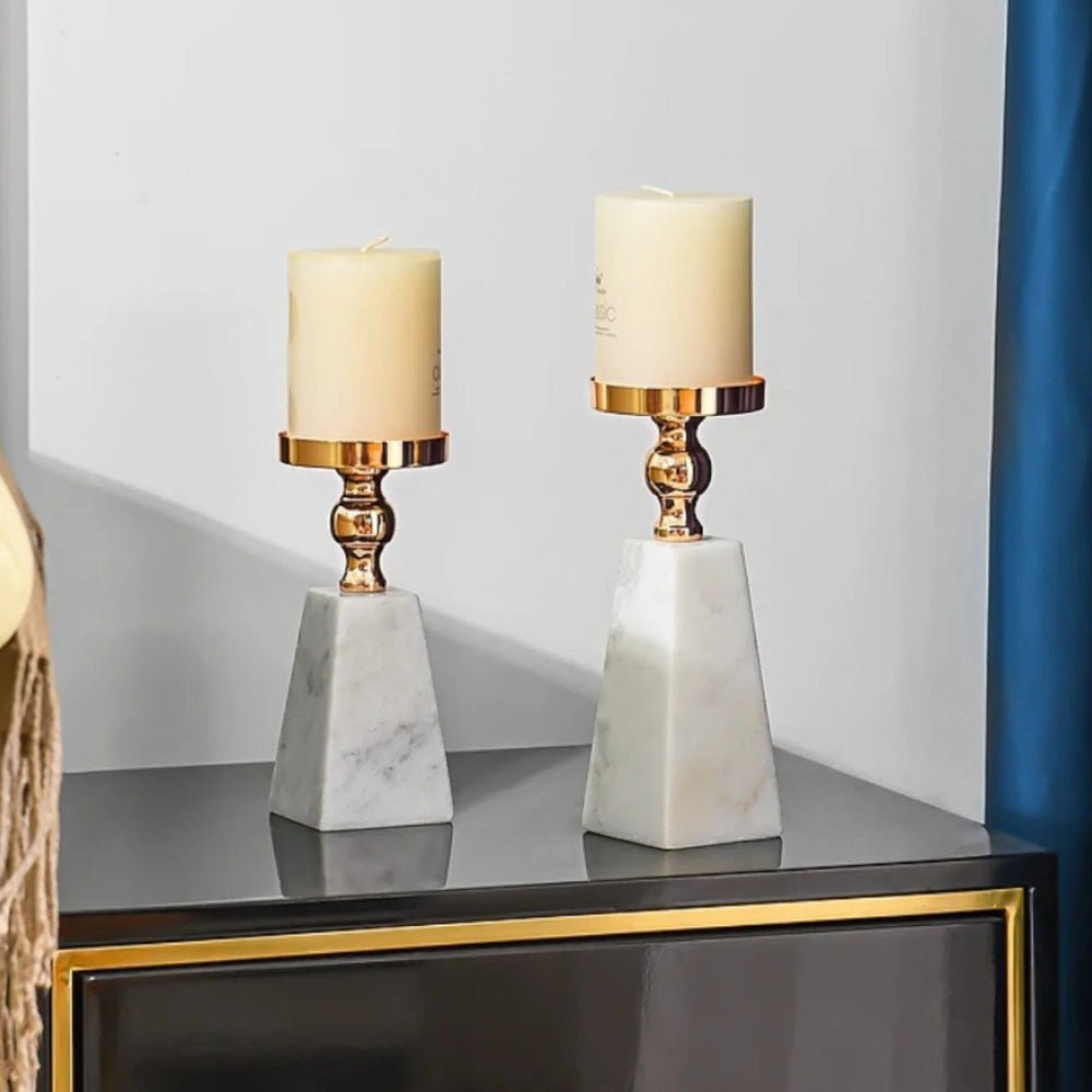 The Southern Atelier – Pyramid Gold Marble Holder - The Southern AtelierSKU_1755202250394_657