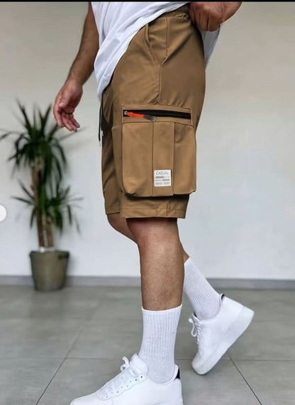 The Southern Atelier - Rekon Cargo Shorts in Quick-Dry Stretch Fabric with Zip Pockets for Travel - The Southern AtelierSKU_1784316609680_854