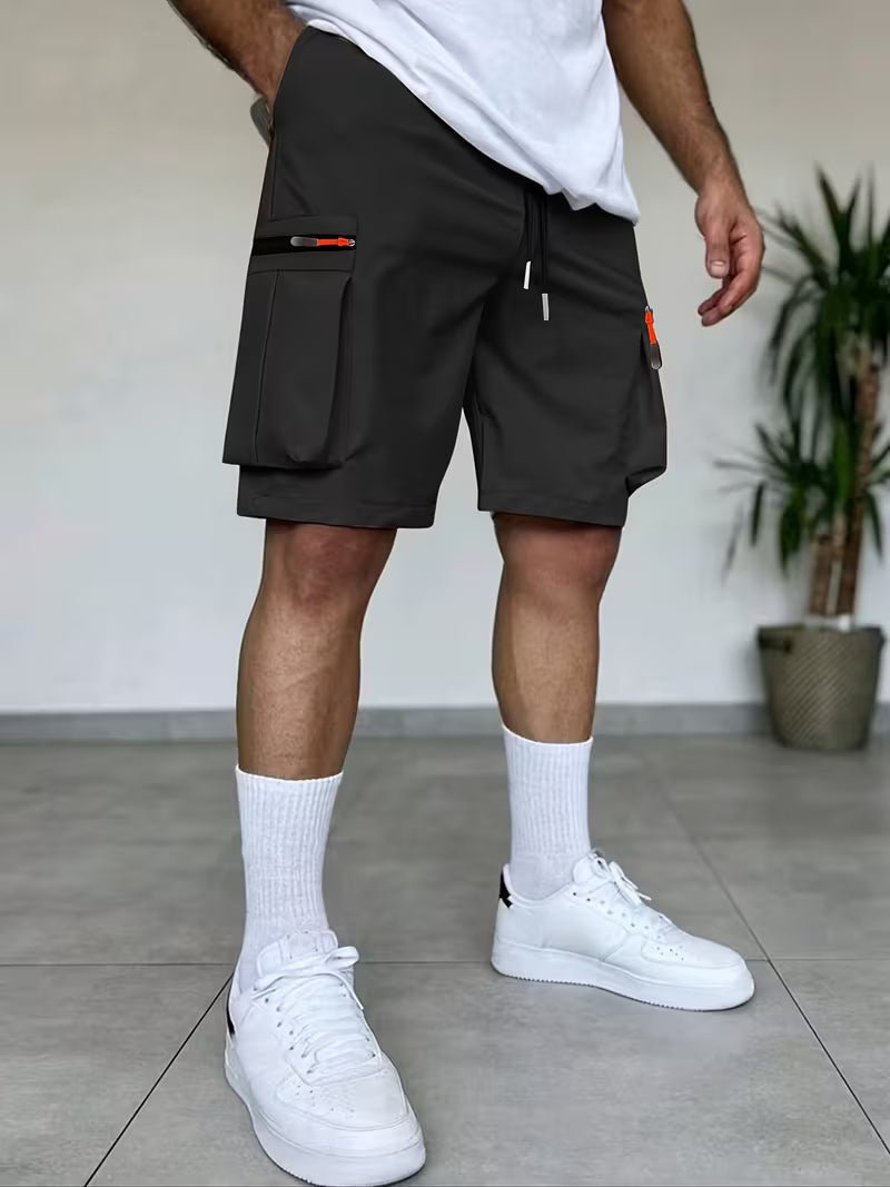 The Southern Atelier - Rekon Cargo Shorts in Quick-Dry Stretch Fabric with Zip Pockets for Travel - The Southern AtelierSKU_1784316609680_854
