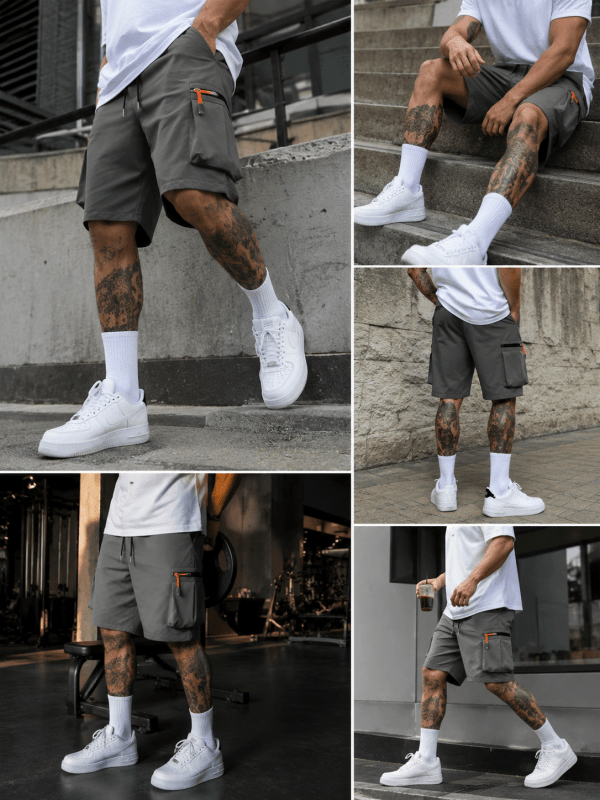The Southern Atelier - Rekon Cargo Shorts in Quick-Dry Stretch Fabric with Zip Pockets for Travel - The Southern AtelierSKU_1784316609680_854