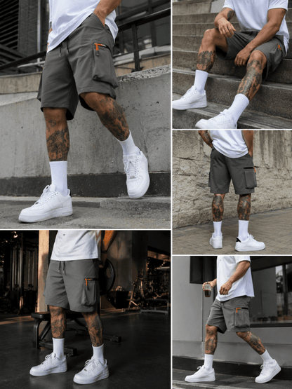 The Southern Atelier - Rekon Cargo Shorts in Quick-Dry Stretch Fabric with Zip Pockets for Travel - The Southern AtelierSKU_1784316609680_854