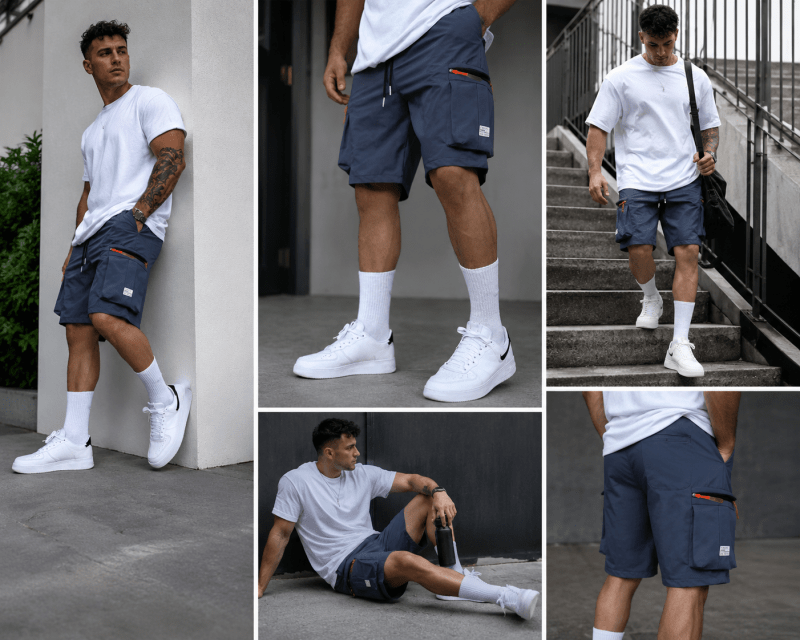 The Southern Atelier - Rekon Cargo Shorts in Quick-Dry Stretch Fabric with Zip Pockets for Travel - The Southern AtelierSKU_1784316609680_854
