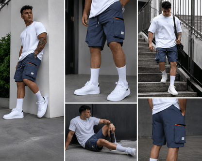 The Southern Atelier - Rekon Cargo Shorts in Quick-Dry Stretch Fabric with Zip Pockets for Travel - The Southern AtelierSKU_1784316609680_854
