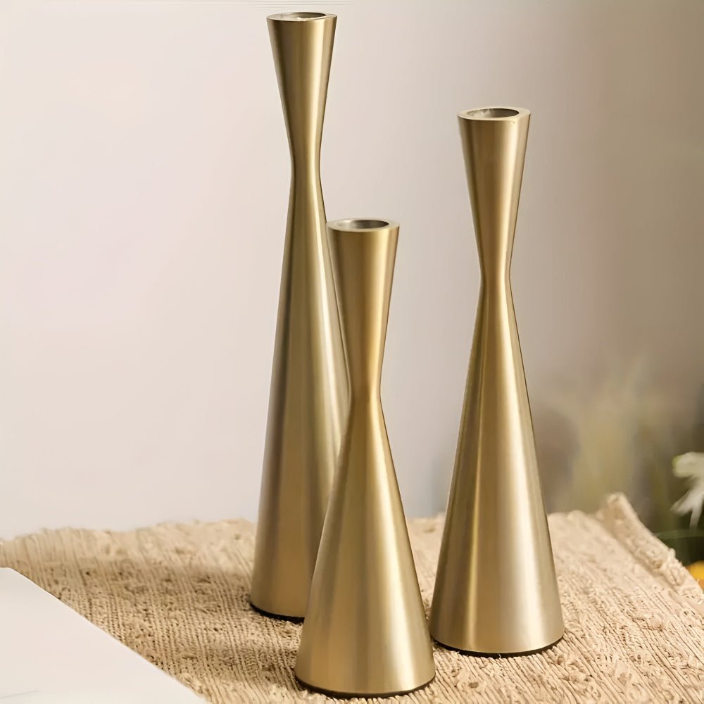 The Southern Atelier – Sleek Nordic Brass Candlesticks - The Southern AtelierSKU_1755202277118_237