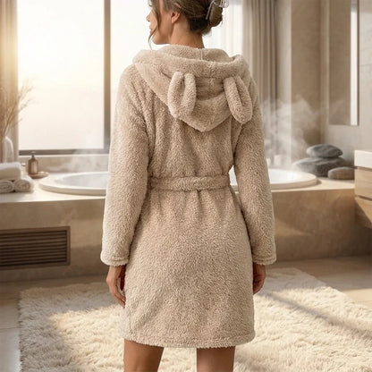 The Southern Atelier – Soft Velvet Hooded Robe in Serene Grey for Modern Interiors - The Southern AtelierSKU_1775909228958_514