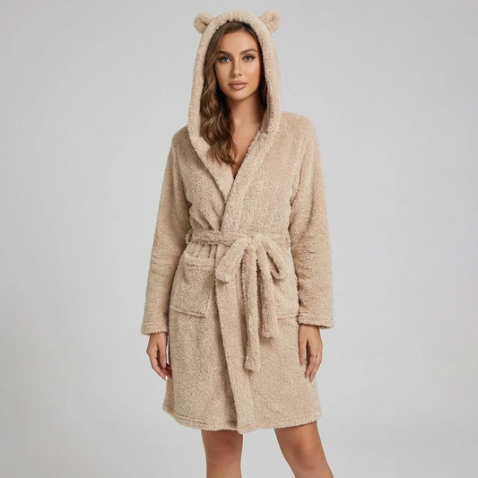 The Southern Atelier – Soft Velvet Hooded Robe in Serene Grey for Modern Interiors - The Southern AtelierSKU_1775909228958_553