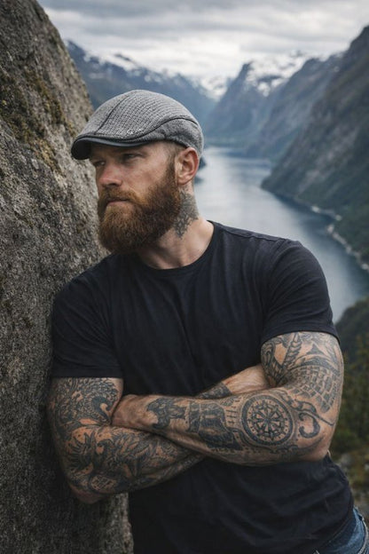 The Southern Atelier - Sorrento Flat Cap in Viscose-Wool Blend with Adjustable Brass Buckle for a Secure, Comfortable Fit - The Southern AtelierSKU_1778870037415_872
