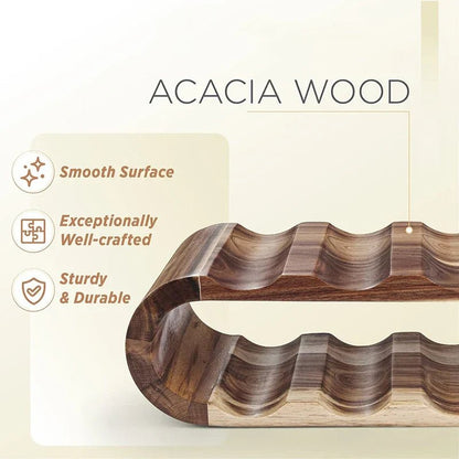 The Southern Atelier – Stylish Acacia Wine Rack in Natural Finish | Elegant 2-Tier Design for Modern Interiors - The Southern AtelierSKU_1775909039342_251