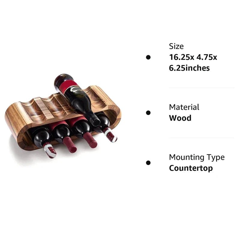 The Southern Atelier – Stylish Acacia Wine Rack in Natural Finish | Elegant 2-Tier Design for Modern Interiors - The Southern AtelierSKU_1775909039342_251