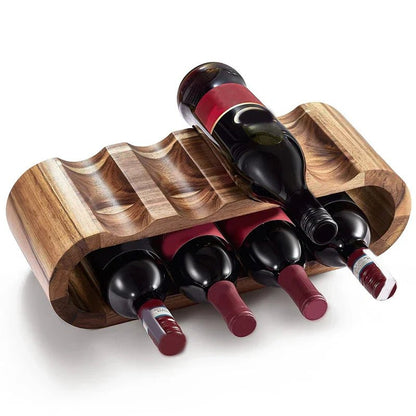 The Southern Atelier – Stylish Acacia Wine Rack in Natural Finish | Elegant 2-Tier Design for Modern Interiors - The Southern AtelierSKU_1775909039342_251