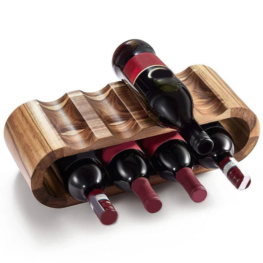 The Southern Atelier – Stylish Acacia Wine Rack in Natural Finish | Elegant 2-Tier Design for Modern Interiors - The Southern AtelierSKU_1775909039342_251