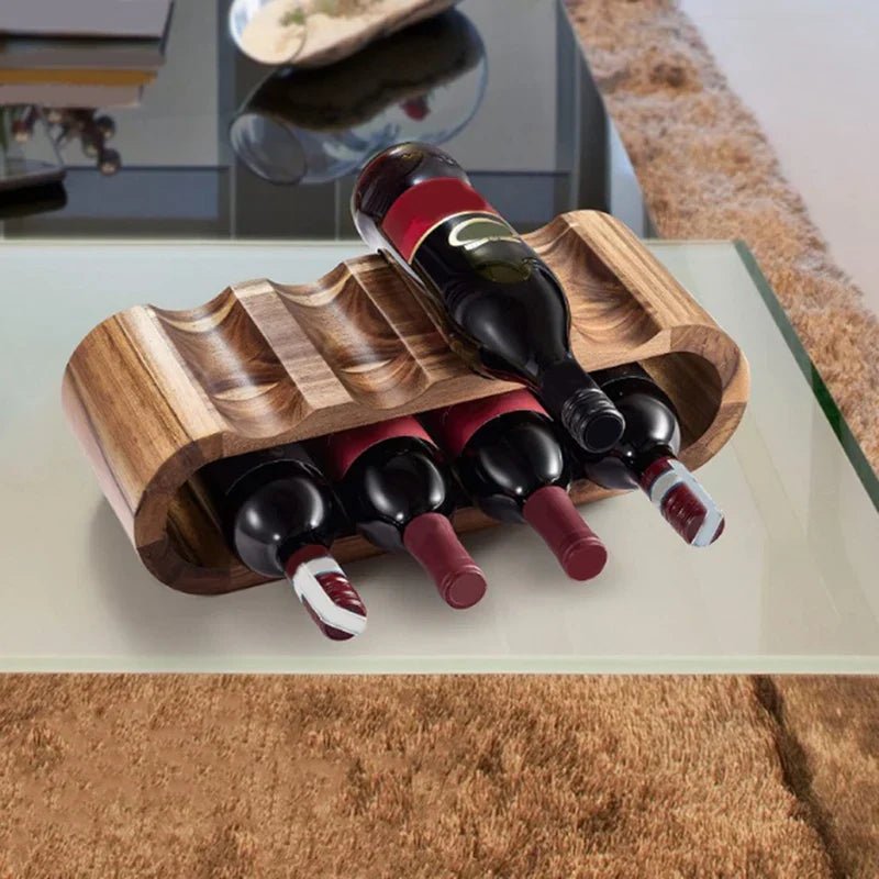 The Southern Atelier – Stylish Acacia Wine Rack in Natural Finish | Elegant 2-Tier Design for Modern Interiors - The Southern AtelierSKU_1775909039342_251