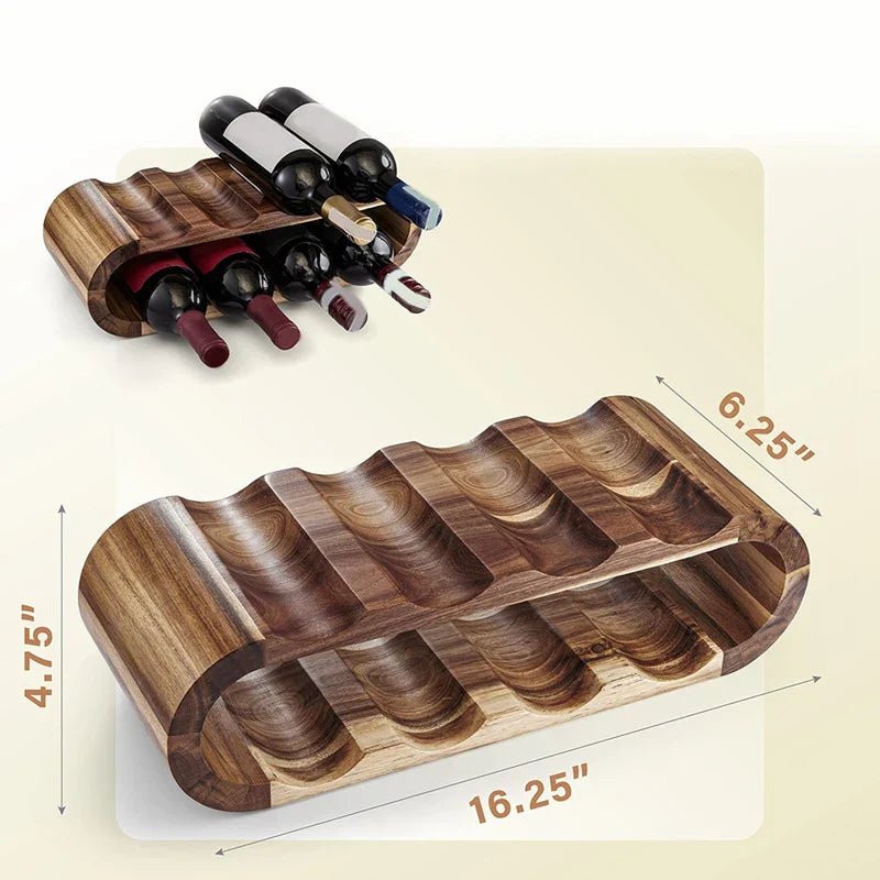 The Southern Atelier – Stylish Acacia Wine Rack in Natural Finish | Elegant 2-Tier Design for Modern Interiors - The Southern AtelierSKU_1775909039342_251