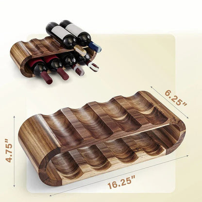 The Southern Atelier – Stylish Acacia Wine Rack in Natural Finish | Elegant 2-Tier Design for Modern Interiors - The Southern AtelierSKU_1775909039342_251