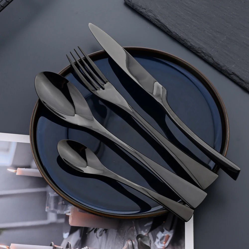 The Southern Atelier - Stylish Black Steel Cutlery Set - The Southern AtelierSKU_1762349726959_349