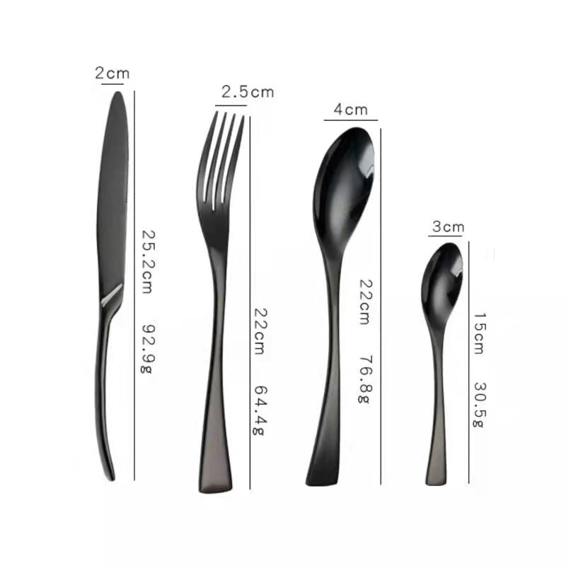 The Southern Atelier - Stylish Black Steel Cutlery Set - The Southern AtelierSKU_1762349726959_349