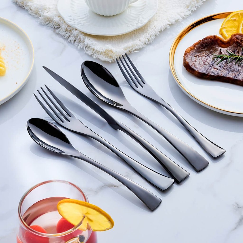 The Southern Atelier - Stylish Black Steel Cutlery Set - The Southern AtelierSKU_1762349726959_349