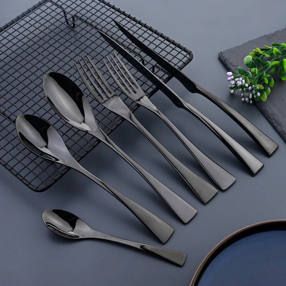 The Southern Atelier - Stylish Black Steel Cutlery Set - The Southern AtelierSKU_1762349726959_363