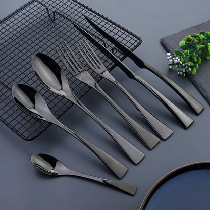 The Southern Atelier - Stylish Black Steel Cutlery Set - The Southern AtelierSKU_1762349726959_363