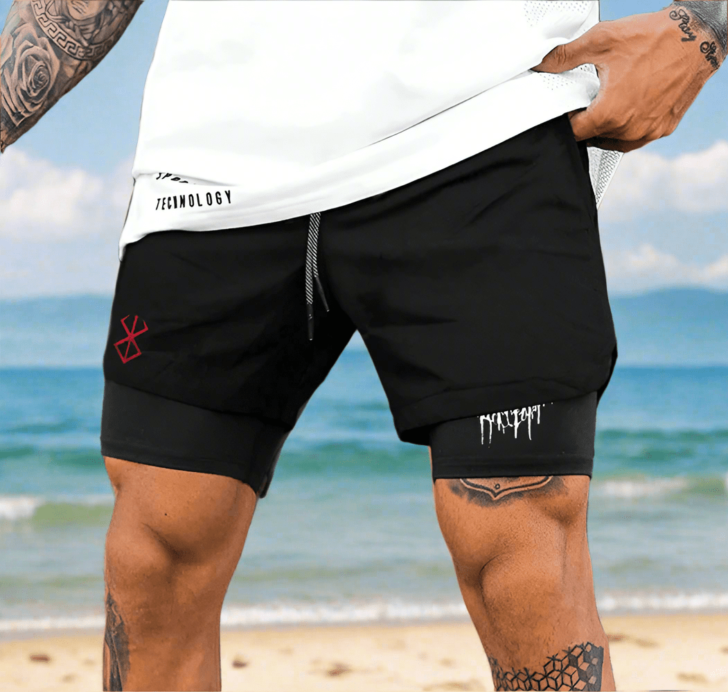 The Southern Atelier - Terek 2-in-1 Training Shorts in Ultralight 4-Way Stretch with Phone Pocket and Towel Hook - The Southern AtelierSKU_1784316699737_332