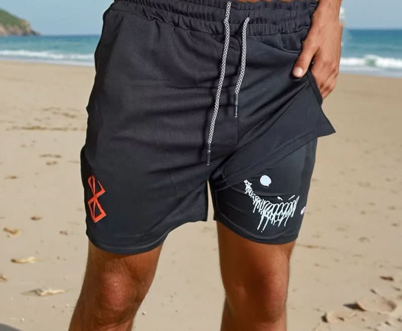 The Southern Atelier - Terek 2-in-1 Training Shorts in Ultralight 4-Way Stretch with Phone Pocket and Towel Hook - The Southern AtelierSKU_1784316699737_332