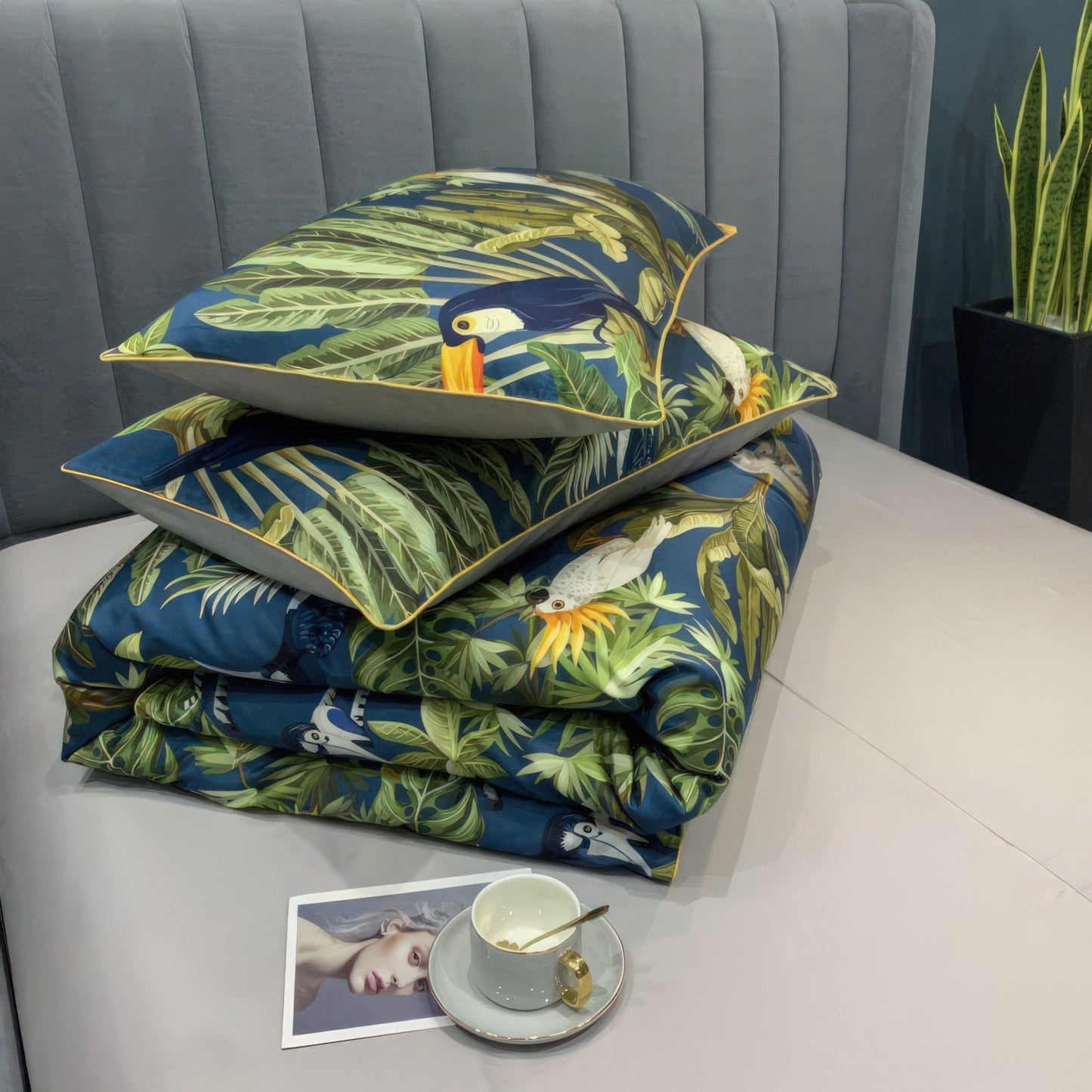 The Southern Atelier – Tropical Cotton Duvet Cover Set in Fresh Green Hues for Serene Bedrooms - The Southern AtelierSKU_1775909394206_541