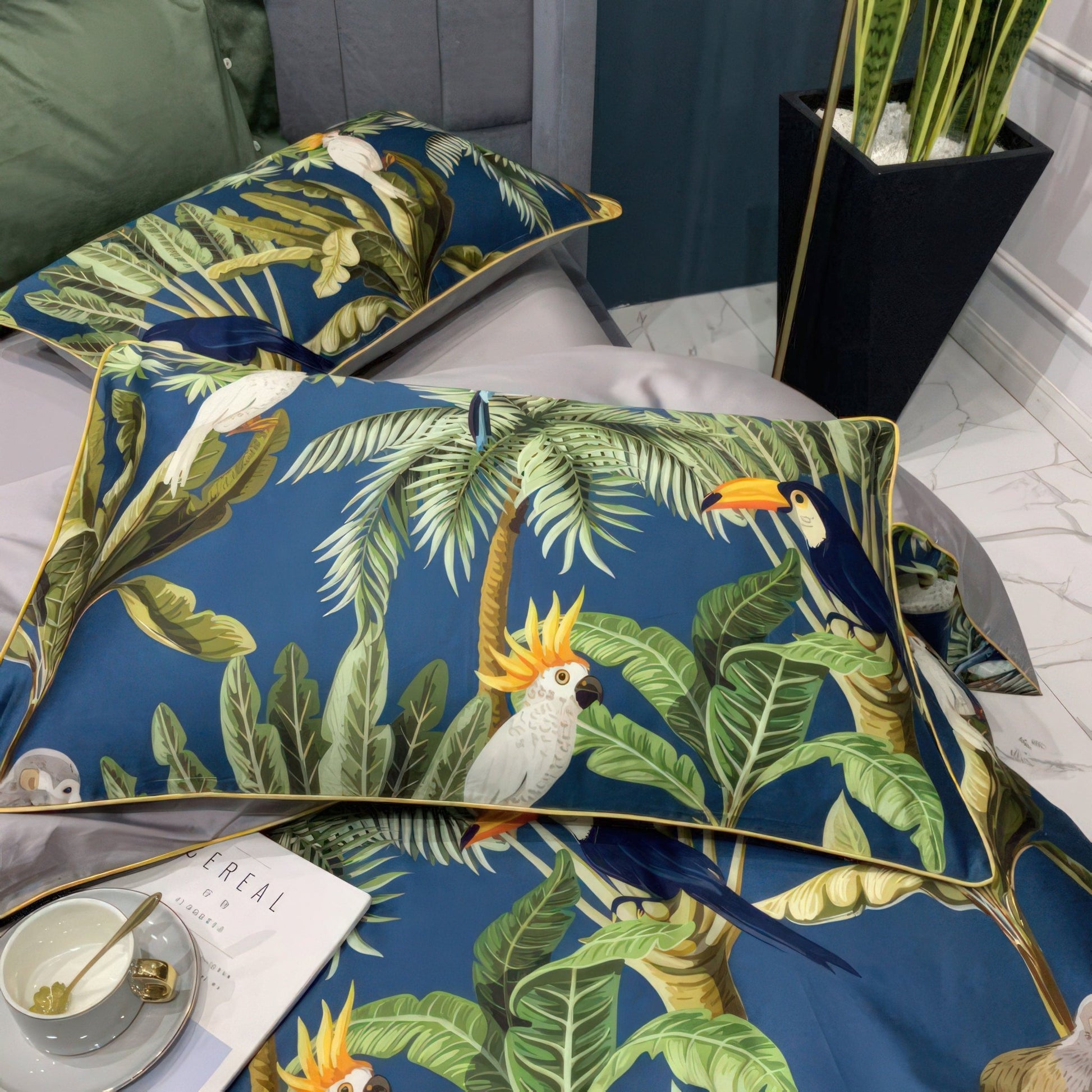 The Southern Atelier – Tropical Cotton Duvet Cover Set in Fresh Green Hues for Serene Bedrooms - The Southern AtelierSKU_1775909394206_541