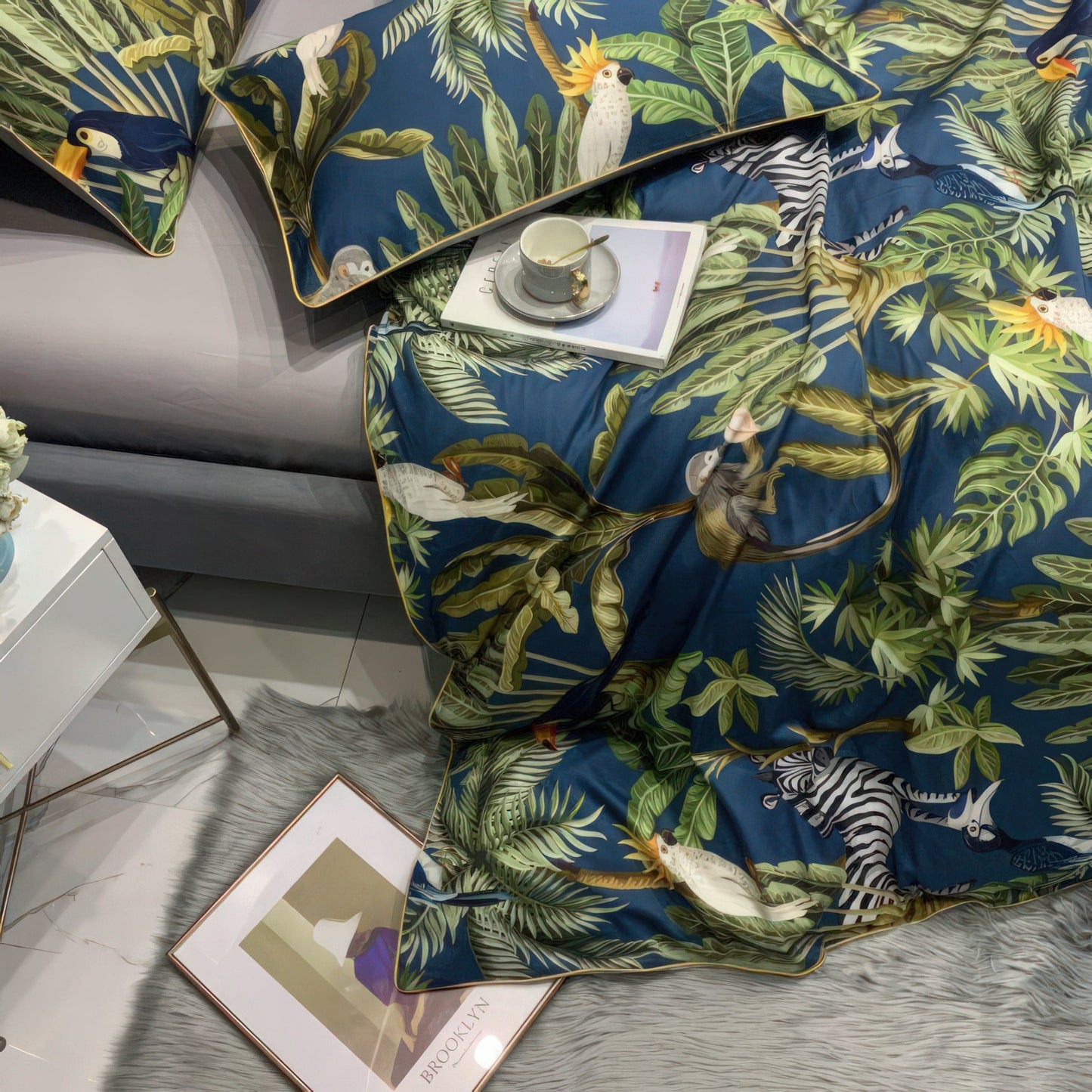 The Southern Atelier – Tropical Cotton Duvet Cover Set in Fresh Green Hues for Serene Bedrooms - The Southern AtelierSKU_1775909394206_541