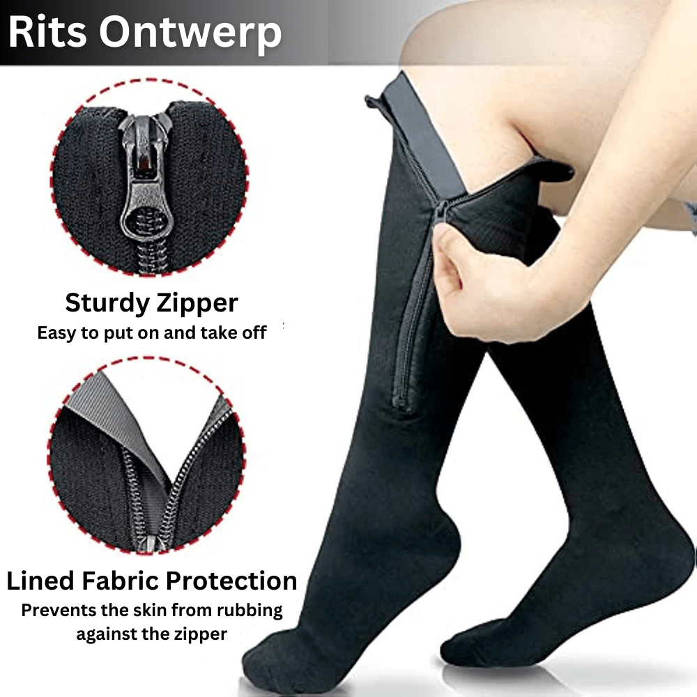 The Southern Atelier - Zippered Compression Socks for Easy On and Off with All-Day Circulation Support - The Southern AtelierSKU_1786566025260_379