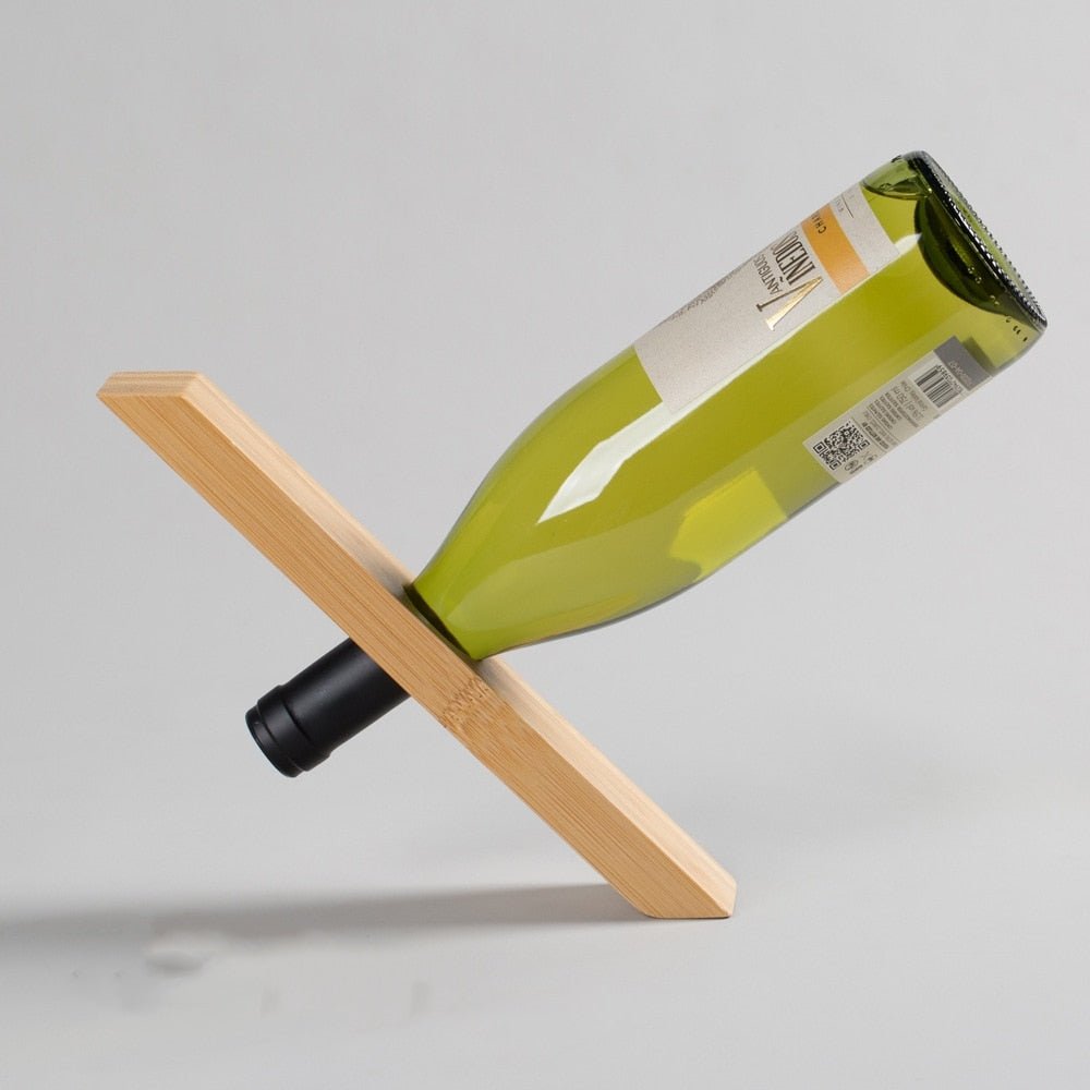 Vela Wine Bottle Holder in Sustainable Bamboo with Gravity-Defying Balance - The Southern AtelierSKU_1791063061752_590