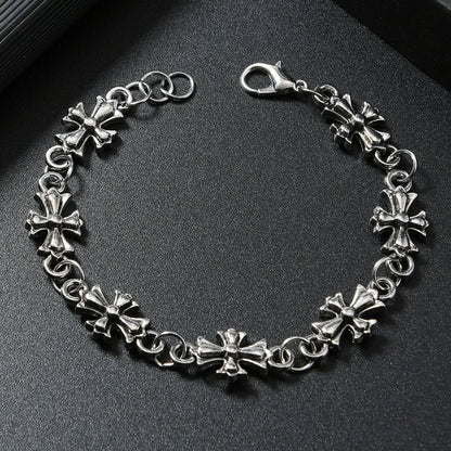 Vesper Gothic Cross Bracelet in Durable Metal Alloy with Vintage Finish, 20 cm - The Southern AtelierSKU_1791062584653_532