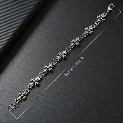 Vesper Gothic Cross Bracelet in Durable Metal Alloy with Vintage Finish, 20 cm - The Southern AtelierSKU_1791062584653_532