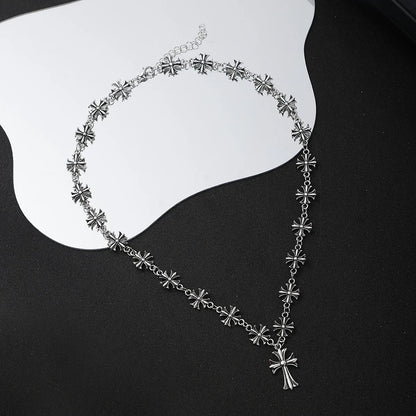 Vesper Gothic Cross Necklace in Non-Tarnish Dark Metal with Adjustable Chain - The Southern AtelierSKU_1791062588310_252
